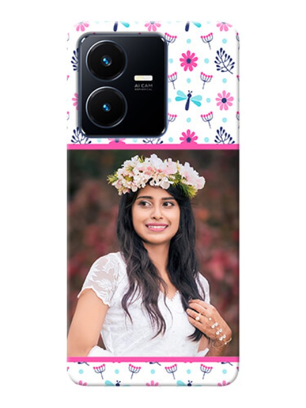 Custom Vivo Y22 Mobile Covers: Colorful Flower Design