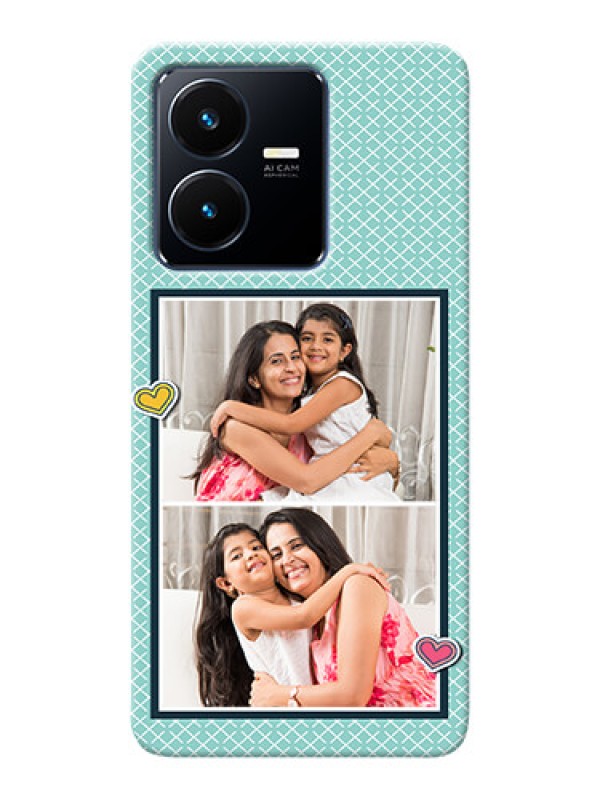 Custom Vivo Y22 Custom Phone Cases: 2 Image Holder with Pattern Design