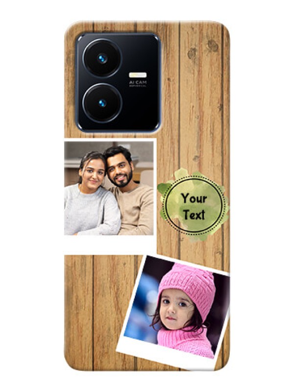 Custom Vivo Y22 Custom Mobile Phone Covers: Wooden Texture Design