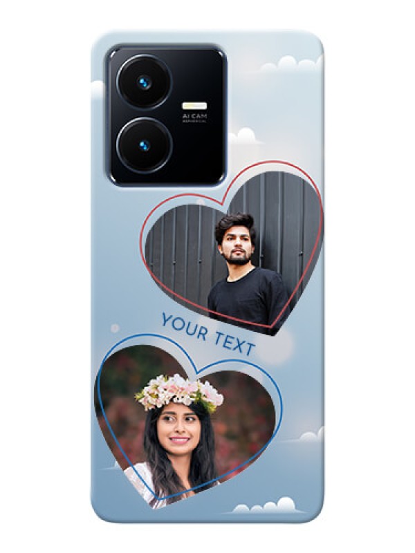 Custom Vivo Y22 Phone Cases: Blue Color Couple Design 