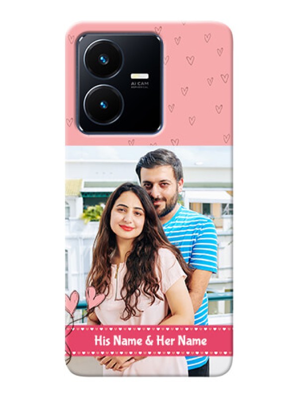 Custom Vivo Y22 phone back covers: Love Design Peach Color