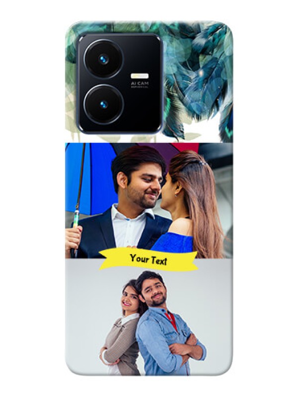 Custom Vivo Y22 Phone Cases: Image with Boho Peacock Feather Design