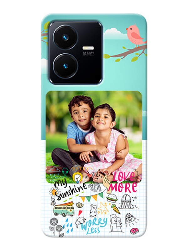 Custom Vivo Y22 phone cases online: Doodle love Design
