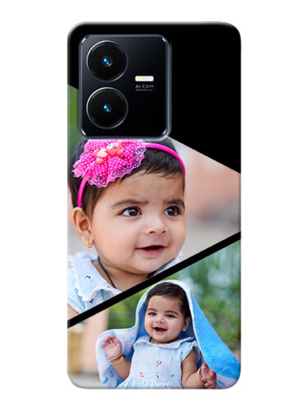 Custom Vivo Y22 mobile back covers online: Semi Cut Design