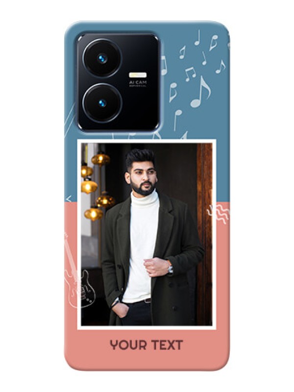 Custom Vivo Y22 Phone Back Covers with Color Musical Note Design