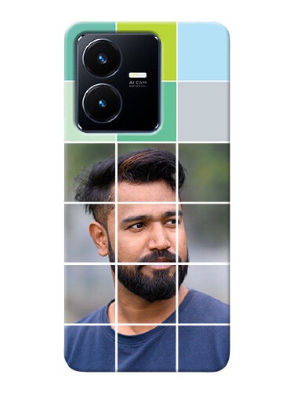 Custom Vivo Y22 personalised phone covers with white box pattern 