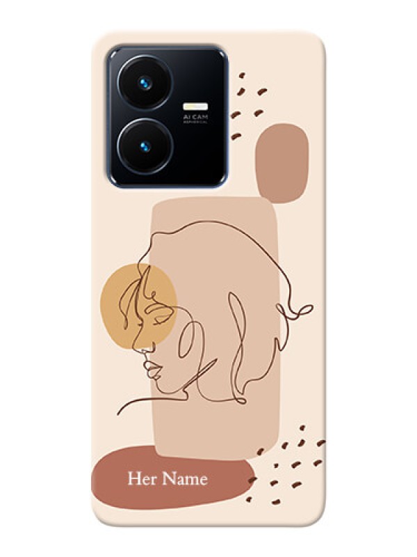 Custom Vivo Y22 Custom Phone Covers: Calm Woman line art Design