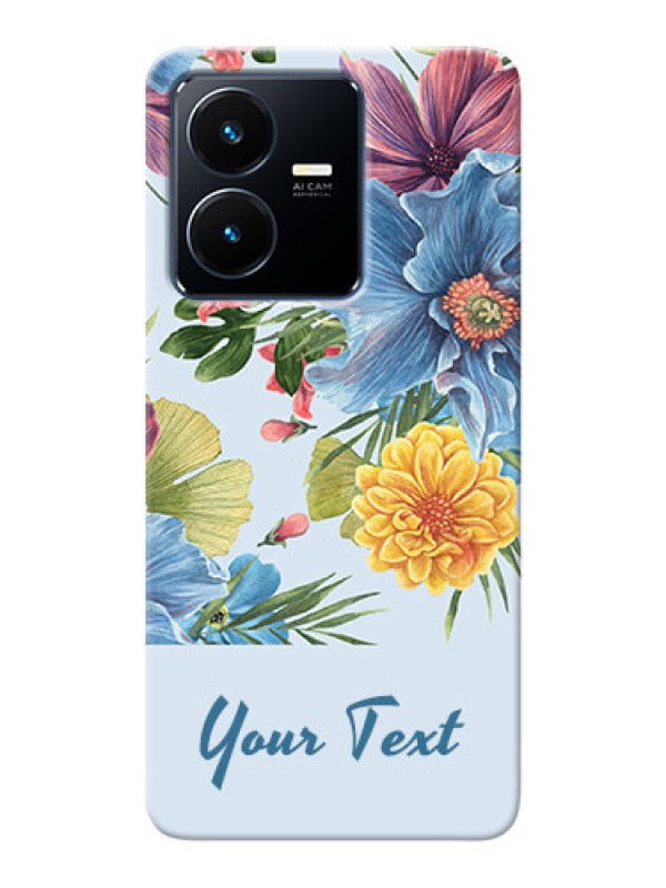 Custom Vivo Y22 Custom Phone Cases: Stunning Watercolored Flowers Painting Design