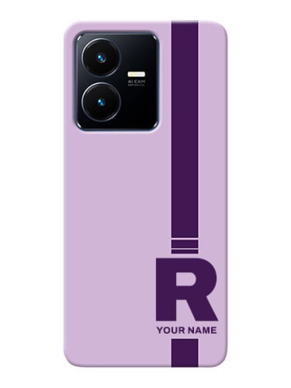 Custom Vivo Y22 Custom Phone Covers: Simple dual tone stripe with name Design