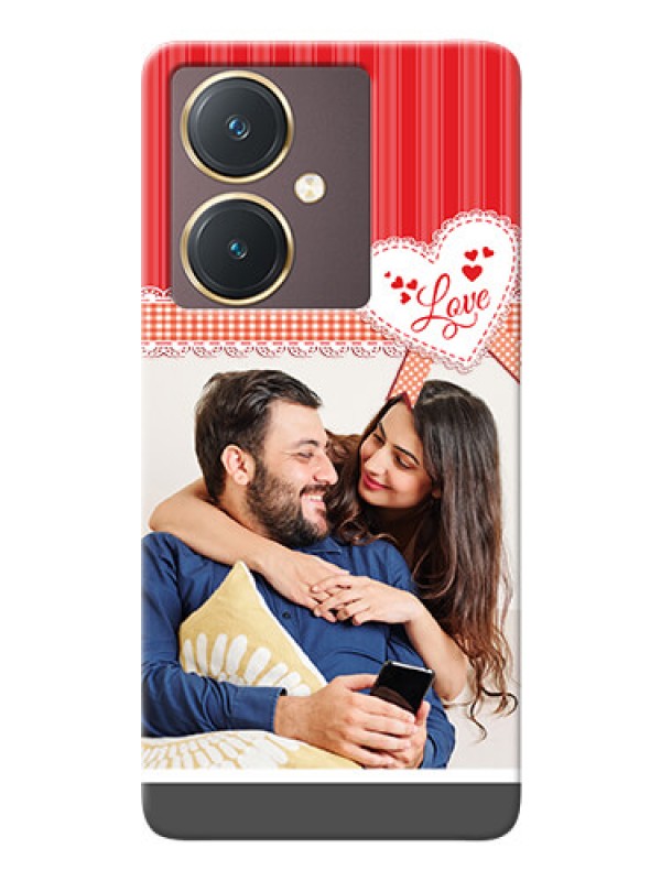 Custom Vivo Y27 phone cases online: Red Love Pattern Design