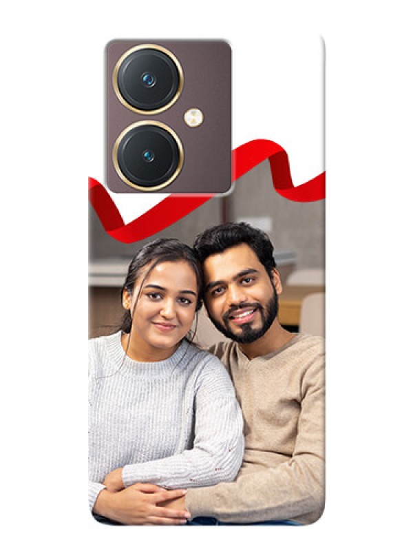 Custom Vivo Y27 custom phone cases: Red Ribbon Frame Design