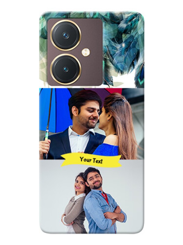 Custom Vivo Y27 Phone Cases: Image with Boho Peacock Feather Design