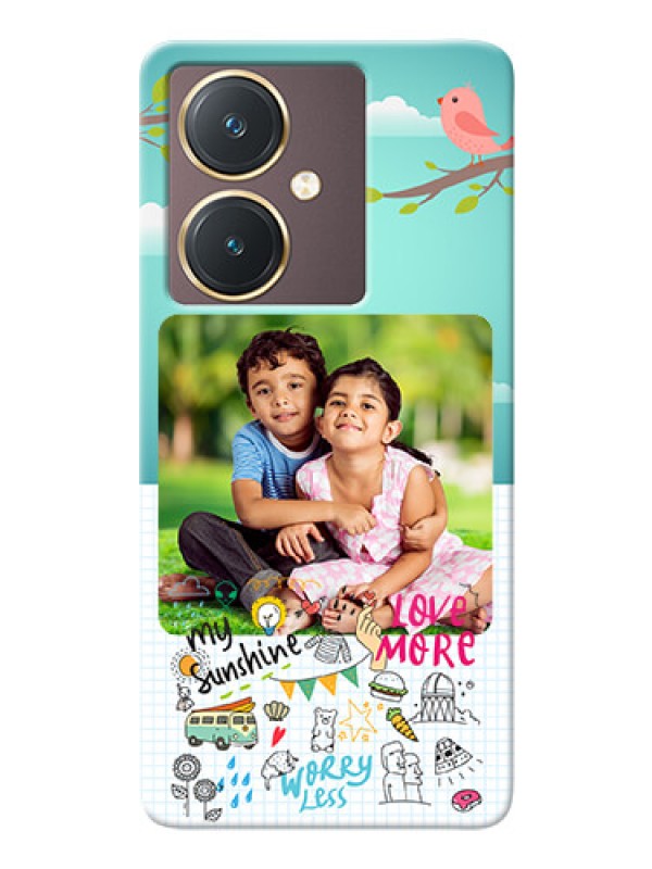 Custom Vivo Y27 phone cases online: Doodle love Design