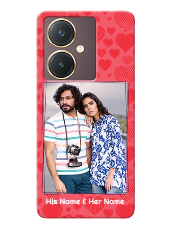 Custom Vivo Y27 Mobile Back Covers: with Red Heart Symbols Design