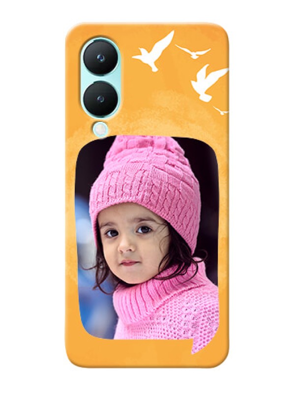 Custom Vivo Y28 5G Phone Covers: Water Color Design with Bird Icons