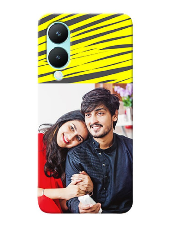 Custom Vivo Y28 5G Personalised mobile covers: Yellow Abstract Design