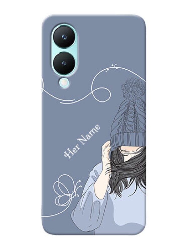Custom Vivo Y28 5G Custom Mobile Case with Girl in winter outfit Design