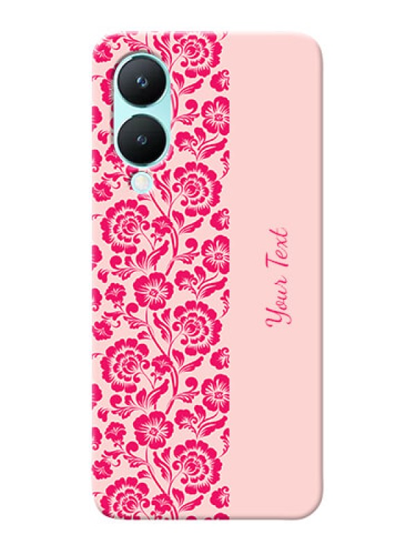 Custom Vivo Y28 5G Custom Phone Case with Attractive Floral Pattern Design
