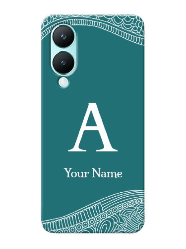 Custom Vivo Y28 5G Personalized Phone Case with line art pattern with custom name Design