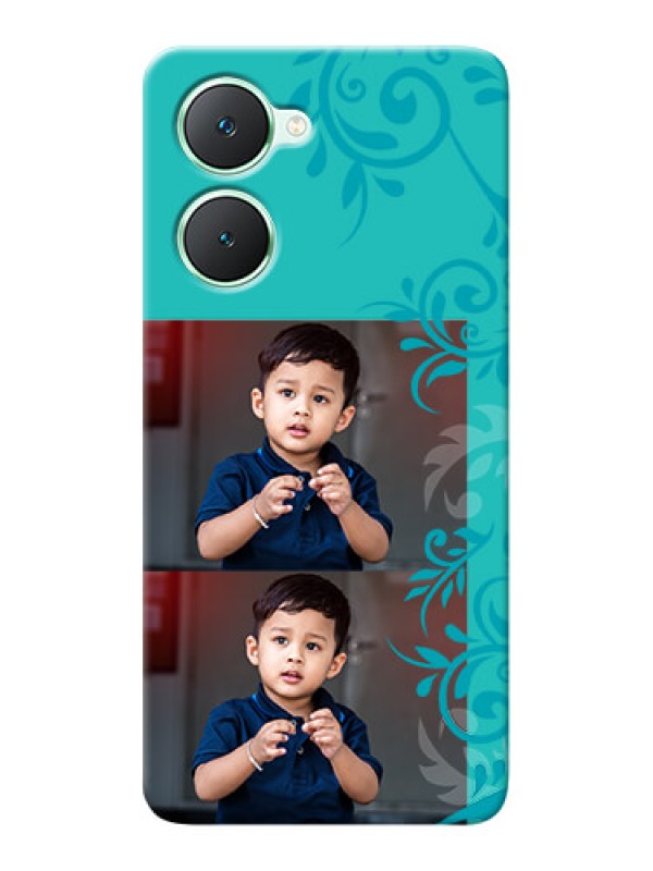 Custom Vivo Y28e 5G Mobile Cases with Photo and Green Floral Design