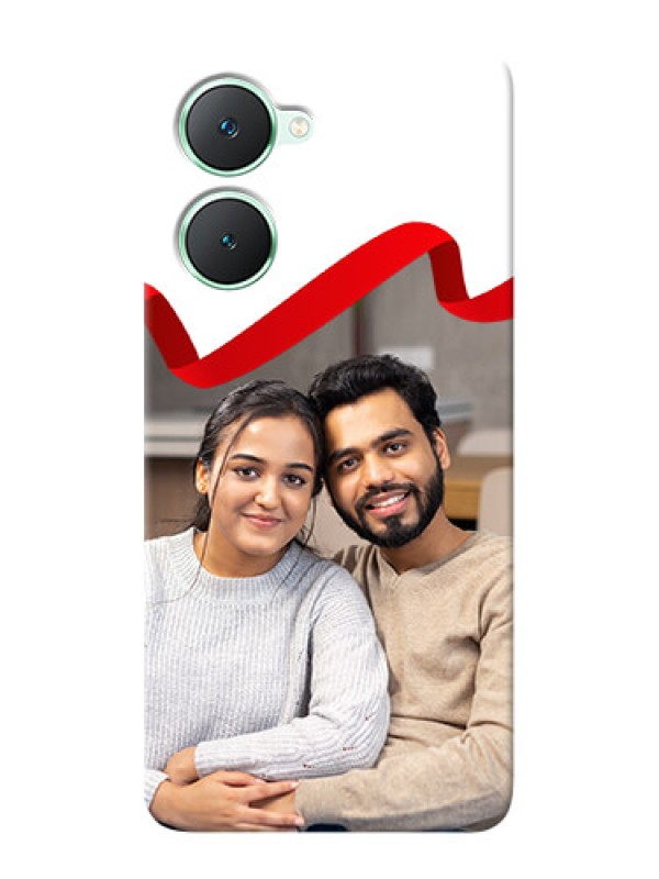 Custom Vivo Y28e 5G custom phone cases: Red Ribbon Frame Design