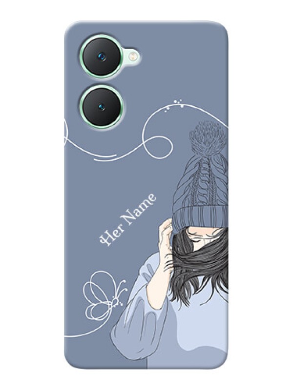 Custom Vivo Y28e 5G Custom Mobile Case with Girl in winter outfit Design