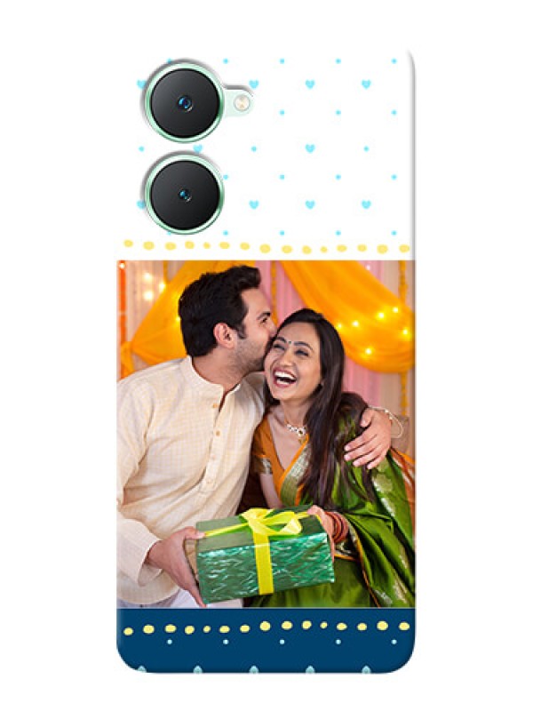 Custom Vivo Y28s 5G Phone Covers: White and Blue Abstract Design