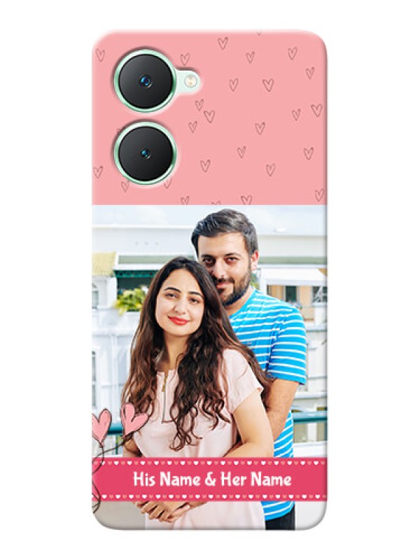 Custom Vivo Y28s 5G phone back covers: Love Design Peach Color