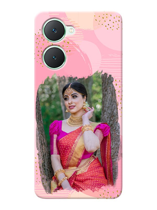 Custom Vivo Y28s 5G Phone Covers for Girls: Gold Glitter Splash Design