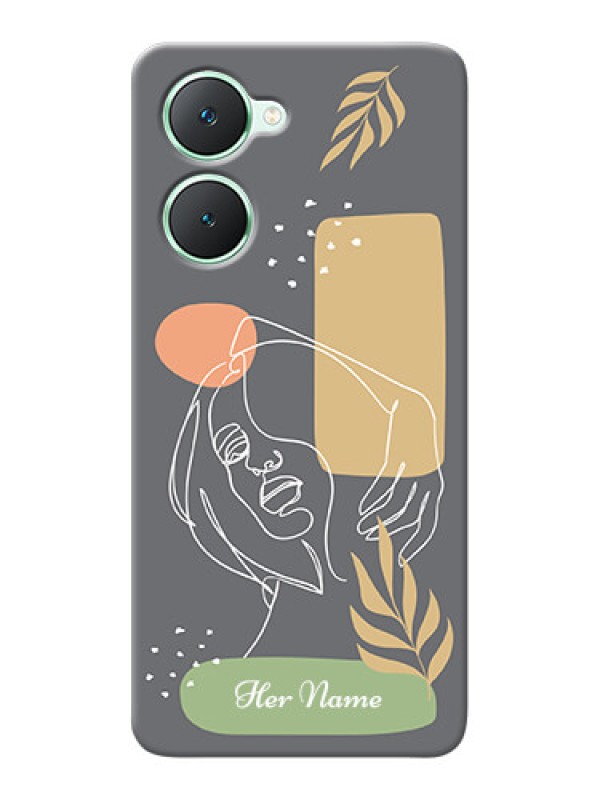 Custom Vivo Y28s 5G Custom Phone Case with Gazing Woman line art Design