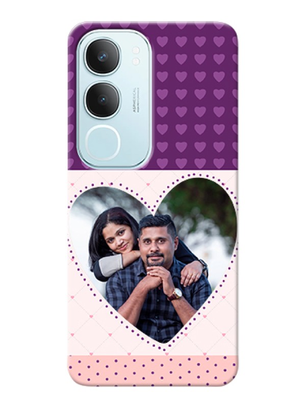 Custom Vivo Y29 5G Custom Hard Phone Case - Violet Love Dots Design