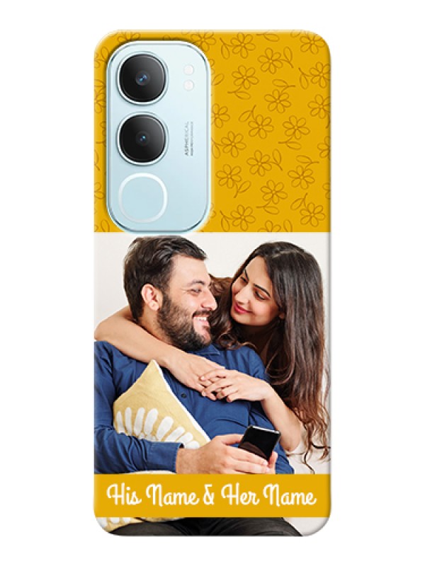 Custom Vivo Y29 5G Custom Hard Phone Case - Yellow Floral Design