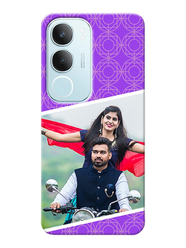 Custom Vivo Y29 5G Custom Hard Phone Case - Violet Color Pattern Design