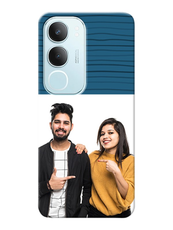 Custom Vivo Y29 5G Custom Hard Phone Case - Blue Pattern Cover Design