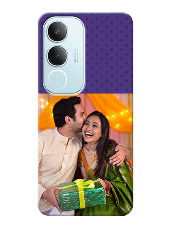 Custom Vivo Y29 5G Custom Hard Phone Case - Violet Colored Pattern Design