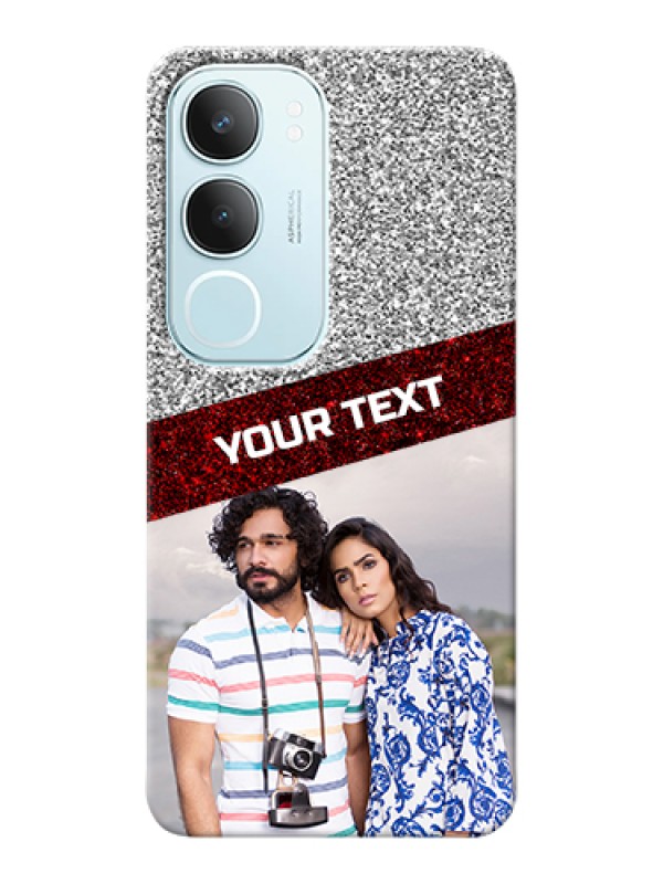 Custom Vivo Y29 5G Custom Hard Phone Case - Image Holder With Glitter Strip Design