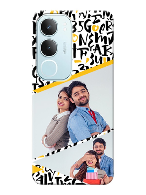 Custom Vivo Y29 5G Custom Hard Phone Case - Letters Pattern Design