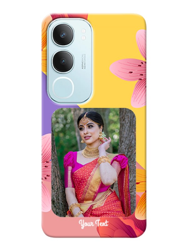 Custom Vivo Y29 5G Custom Hard Phone Case - 3 Image With Vintage Floral Design