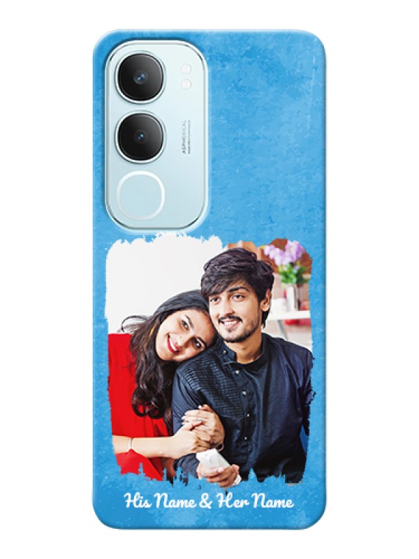 Custom Vivo Y29 5G Custom Hard Phone Case - Blue Color Vintage Design