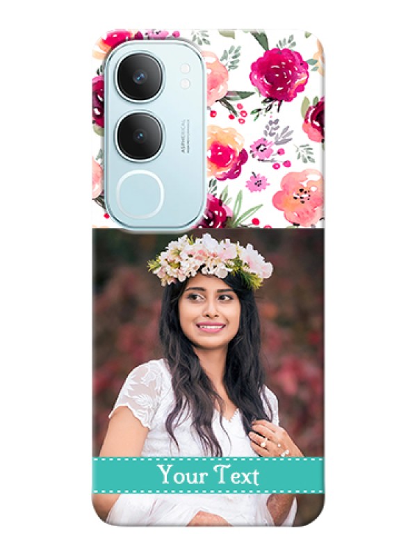 Custom Vivo Y29 5G Custom Hard Phone Case - Water Colors Floral Design