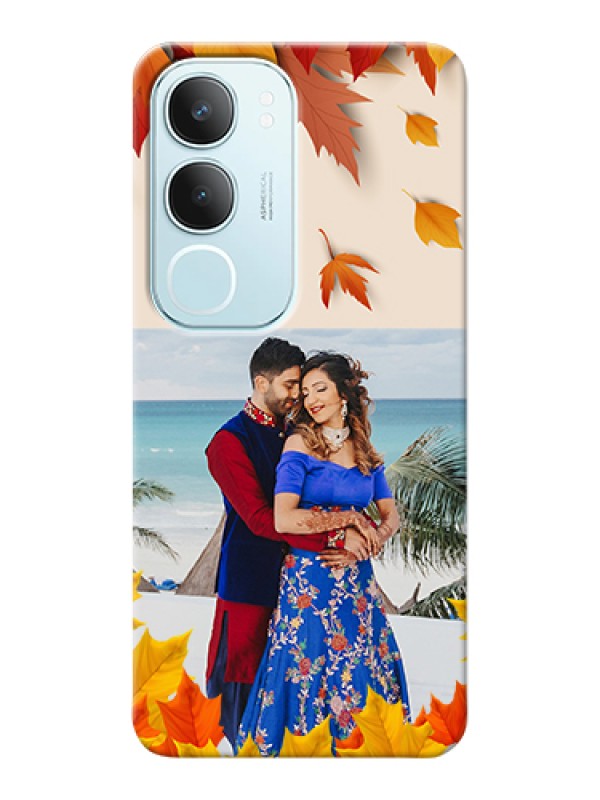 Custom Vivo Y29 5G Custom Hard Phone Case - Autumn Maple Leaves Design