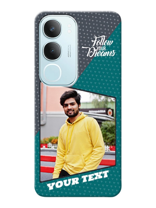 Custom Vivo Y29 5G Custom Hard Phone Case - Background Pattern Design With Quote