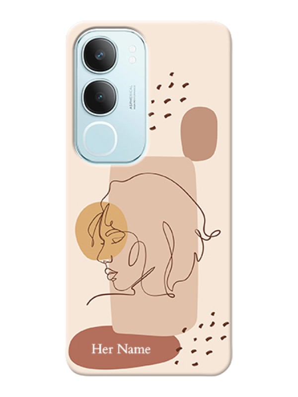 Custom Vivo Y29 5G Custom Hard Phone Case - Calm Woman Line Art Design