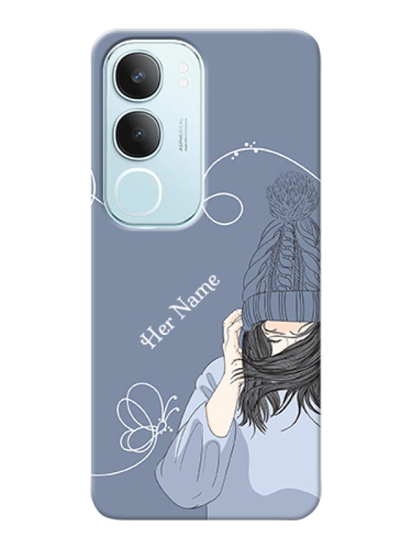 Custom Vivo Y29 5G Custom Hard Phone Case - Girl In Winter Outfit Design