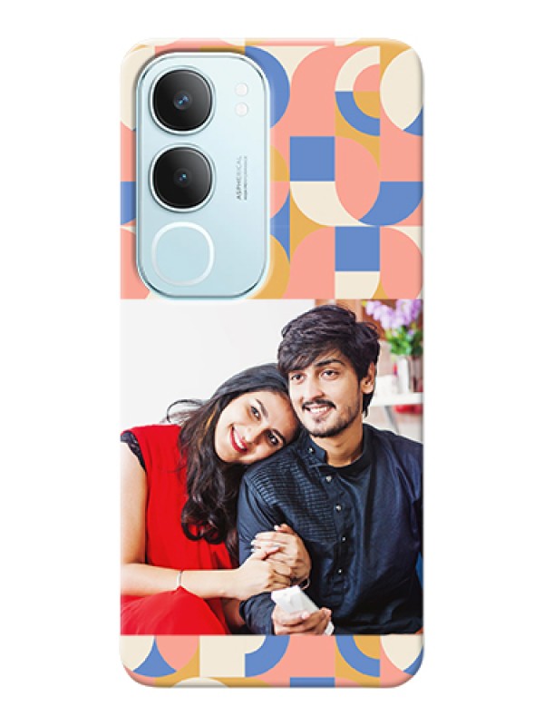 Custom Vivo Y29 5G Custom Hard Phone Case - Semi - Circle Maze Pattern Design