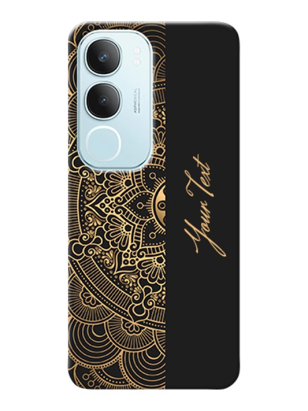 Custom Vivo Y29 5G Custom Hard Phone Case - Mandala Art With Custom Text Design
