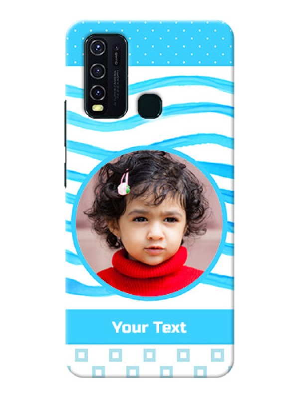 Custom Vivo Y30 phone back covers: Simple Blue Case Design