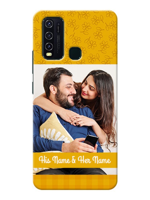 Custom Vivo Y30 mobile phone covers: Yellow Floral Design