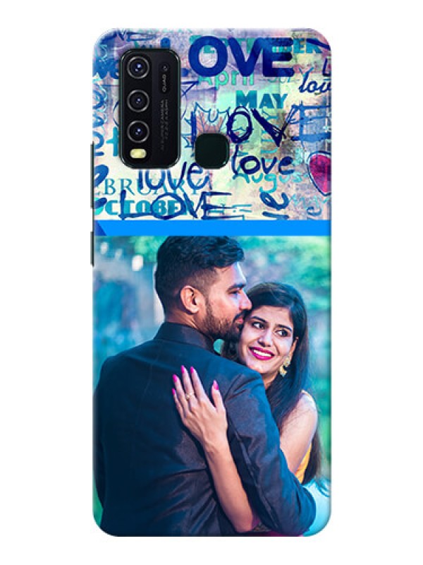 Custom Vivo Y30 Mobile Covers Online: Colorful Love Design