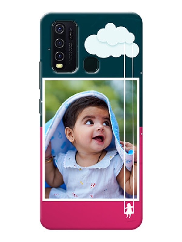 Custom Vivo Y30 custom phone covers: Cute Girl with Cloud Design